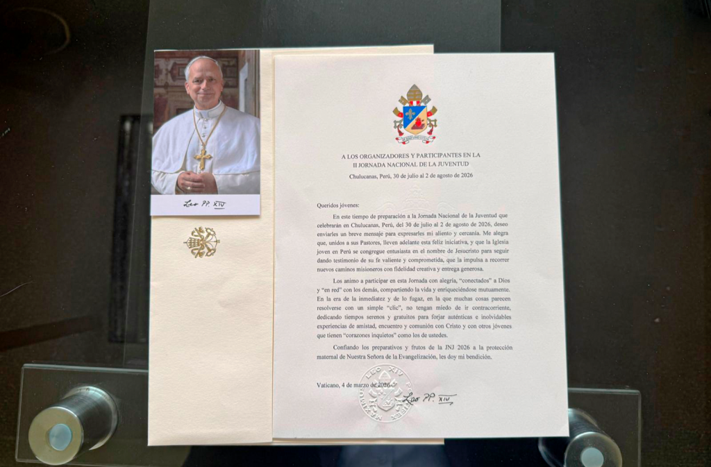 Papa León XIV envía mensaje de inspiración a los jóvenes del Perú para la II Jornada Nacional de la Juventud 2026